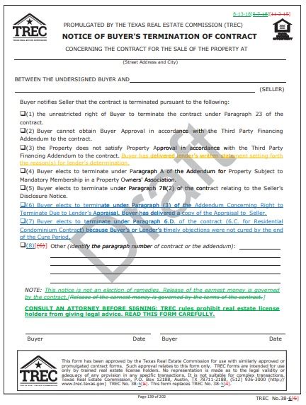 real estate contract termination letter word  excel tmp