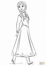 Anna Frozen Coloring Pages Princess Movie Printable Disney Drawing Color Elsa Print Paper Supercoloring Pdf Drawings Getdrawings Choose Board sketch template