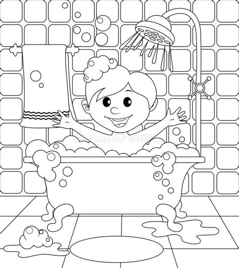boy   bathroom stock vector illustration  purity