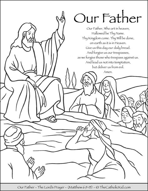father prayer coloring page thecatholickidcom  father