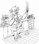 Scientist Chemie Wissenschaftler Cientistas Supercoloring Cientista Kategorien Berufe sketch template