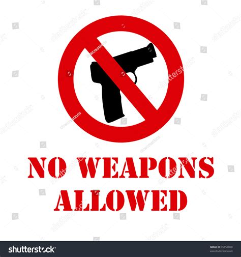 weapons allowed illustrated sign stock photo  shutterstock