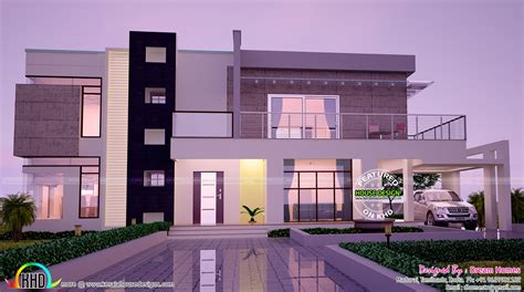 contemporary home  side views homes design plans