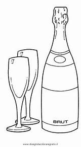 Botella Spumante Botellas Copa Plastico Vinos Festivita Colorea Malvorlage sketch template