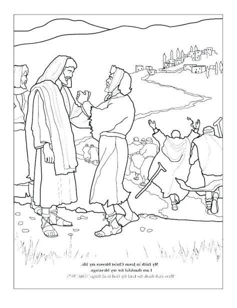 jesus heals lepers coloring page
