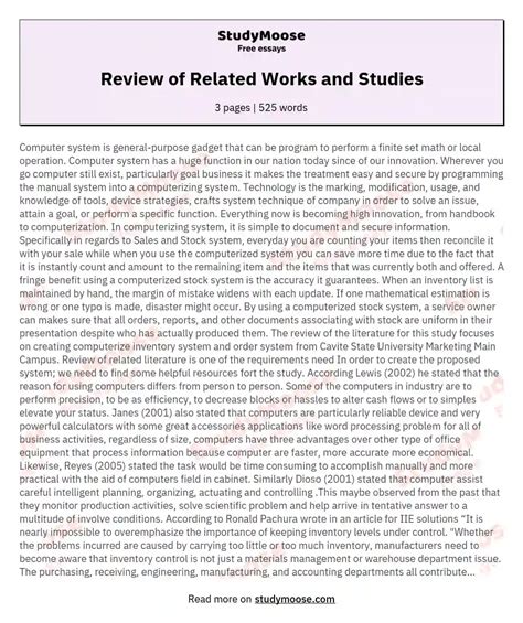 review  related works  studies  essay