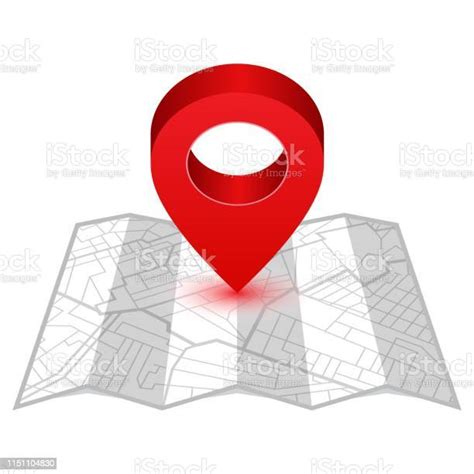 Ilustración De Pin Rojo Mostrando La Ubicación En El Mapa Del Navegador