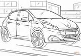 Peugeot 208 Coloring Pages Supercoloring Drawing sketch template