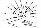 Coloring Pages Sunset Getdrawings Sun sketch template