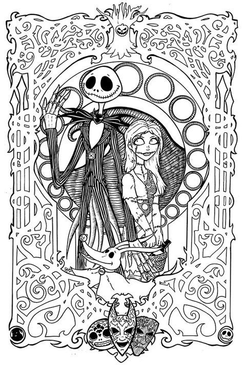 nightmare  christmas coloring page coloring home