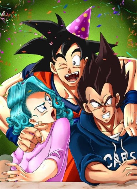 happy birthday goku for once bulma is even more pissed than her sweet half dbz pinterest