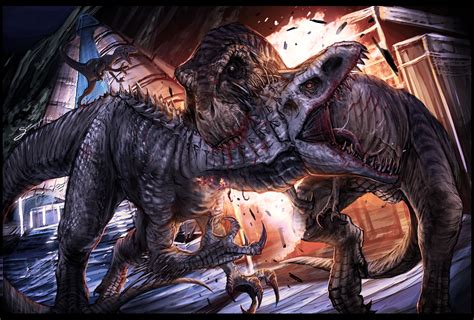 Indominus Rex Vs T Rex Jurassic World Printable Color