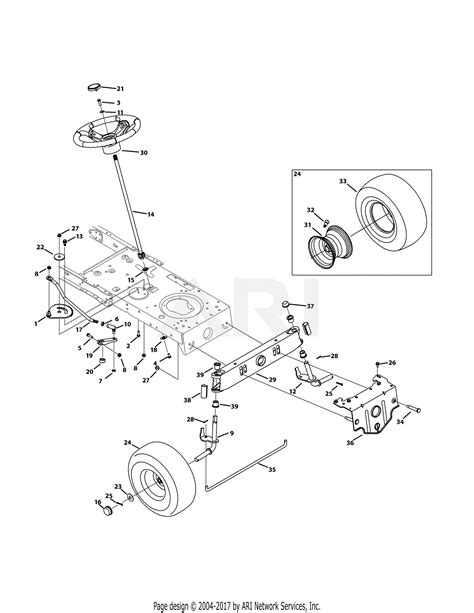 troy bilt pony steering parts diagram