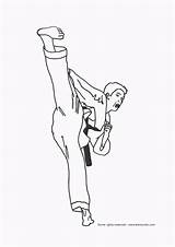 Karate Colorare Martial Taekwondo Kid References Sustain Incantevole Poses sketch template