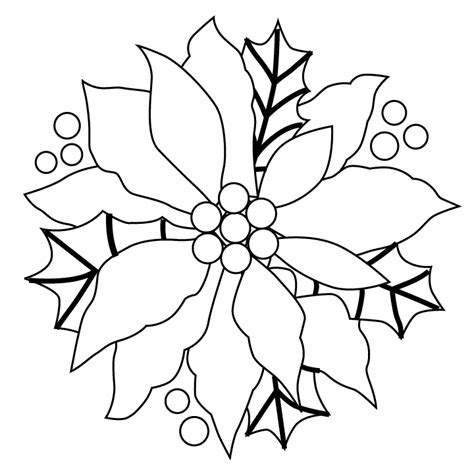 christmas poinsettia picture christmas poinsettia coloring page