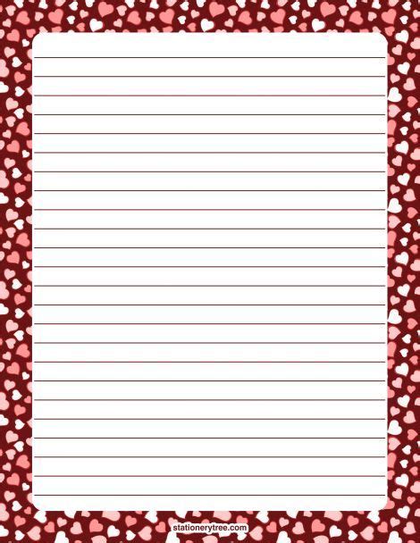 printable heart stationery  writing paper   downloads