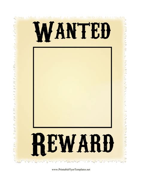 wanted poster template printable printable templates