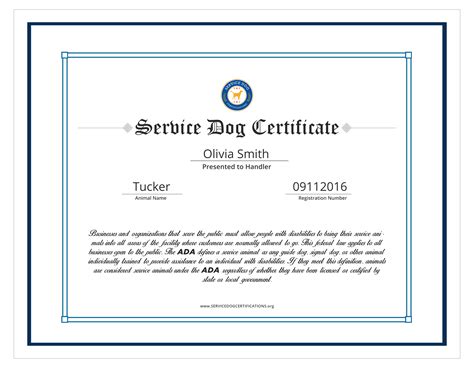 printable service dog certificate   fan harper blog
