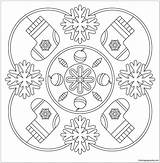 Winter Pages Mandala Coloring Color Online Print sketch template