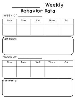 weekly behavior chart january weekly behavior charts behavior