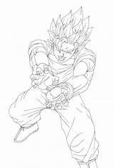 Kamehameha Goku sketch template