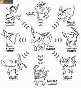 Eevee Coloring Pages Pokemon Evolutions Pikachu Color Printable Do Book Print Eeve Davemelillo sketch template