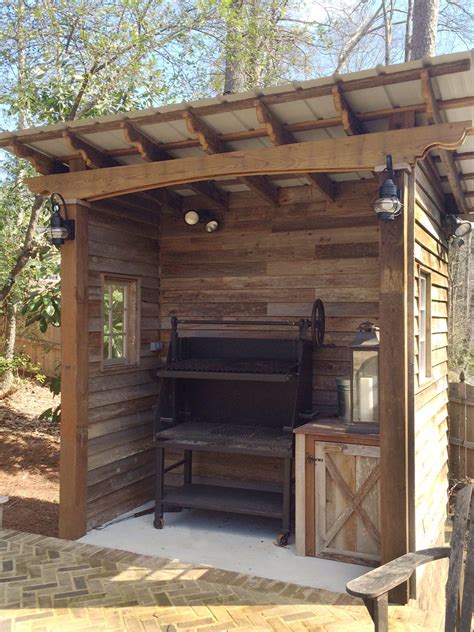 barbecue shed designed  built  atlanta decking bbq