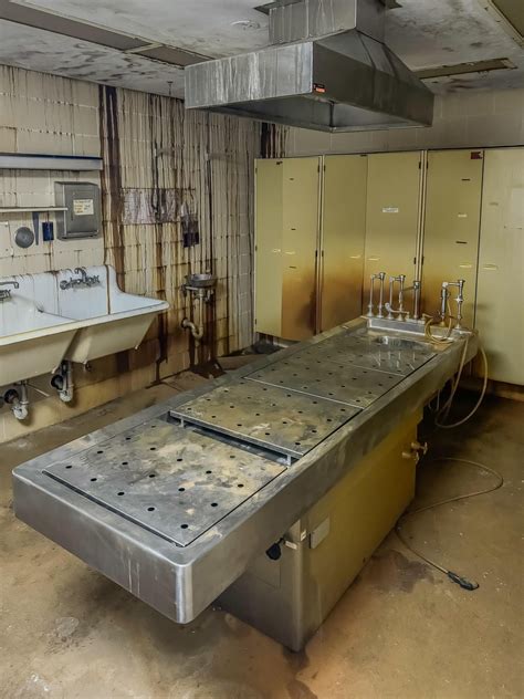 huge abandoned hospital   crumbling    power   morgue operation rooms