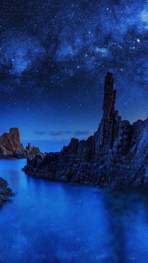 1080x1920 1080x1920 Ocean Rocks Blue Night Sky Nature For Iphone