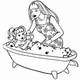 Barbie Coloring Pages Kelly Kids Girls Printable Gif Print Bath Bathing Her Colouring Coloriage Princess 1016 Sheets Dog Clipart Easy sketch template