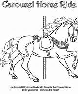Coloring Carousel Pages Horse Crayola Ride Color Print Carnival Horses Rides Drawing Merry Round Go Adult Colouring Printable Animal Popular sketch template