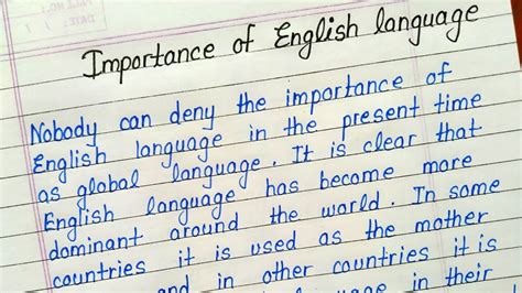 importance  english language essay  english youtube