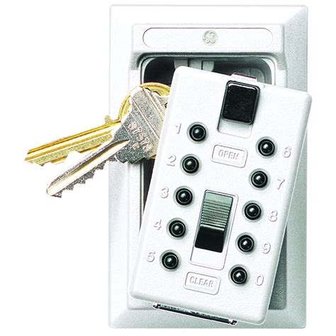 kidde permanent  key box  pushbutton combination lock white   home depot