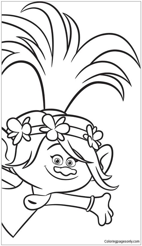 trolls cute coloring page  printable coloring pages