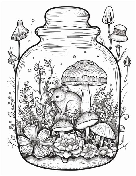 life  jar printable coloring pages  adults grayscale colo