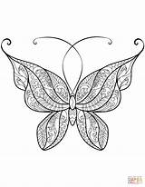 Butterfly Coloring Pages Zentangle Printable Butterflies Kids Patterns Beautiful Adults Color Drawings Supercoloring Mandala Drawing Insects Geeksvgs Designs Exclusive Coloriage sketch template