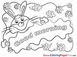 Morning Colouring Good Sheet Coloring Rabbit Title Cards sketch template