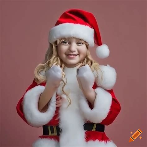 child wearing  santa claus costume  craiyon
