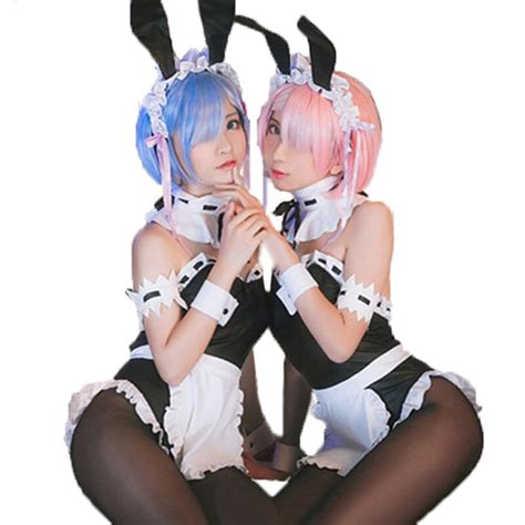 ram rem bunny girl cosplay re zero re life in a different world from