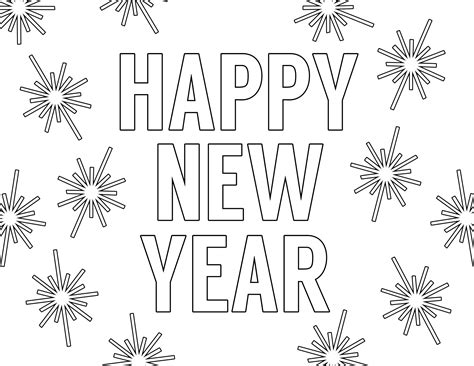 happy  year coloring pages  printable  year coloring pages