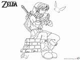Zelda Coloring Link Legend Pages Music Playing Kids Printable Print Color sketch template