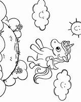 Unicorn Baby Flying Coloring Pages Printable Magical Sky Categories Coloringonly sketch template