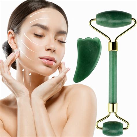 natural jade guasha facial massage jade roller face body massager