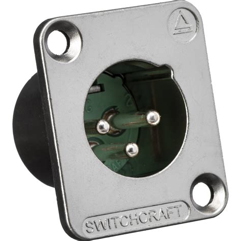 switchcraft de series  pin xlr male panel mount dempkg bh