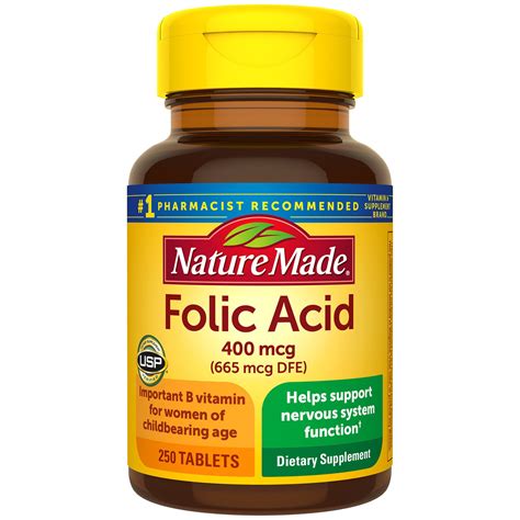 nature  folic acid  mcg tablets shop vitamins