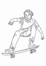 Skateboard Skate Dibujo Patinar Malvorlage Sullo Skaten Andare Kleurplaten Gratis sketch template