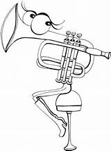 Strumenti Trumpet Trompette Musicali Instrument Stampare sketch template