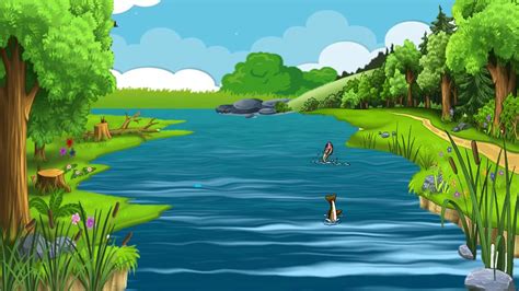 gambar kartun sungai imagesee