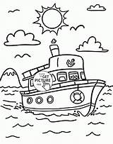 Coloring Pages Transportation Kids Ship Worksheets Cruise Sheets Nice Wuppsy Kindergarten Boat Book Printable sketch template