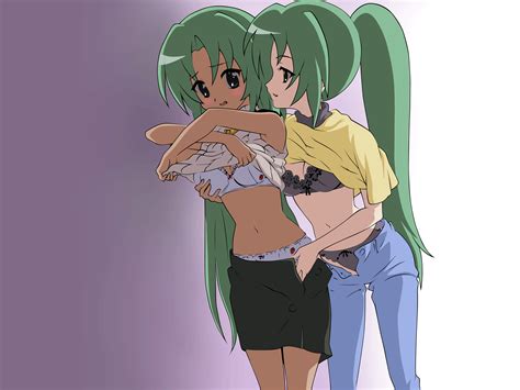 2girls Bra Breast Grab Higurashi No Naku Koro Ni Panties